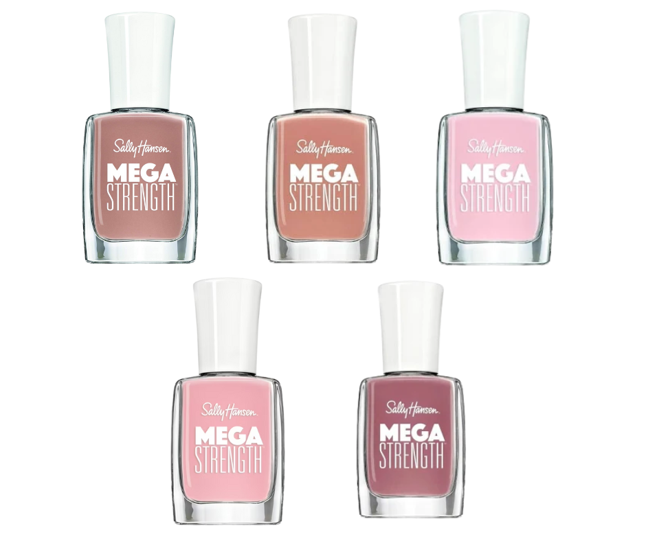 Sally Hansen Mega Strength Nail Polish Bundle (Pink)