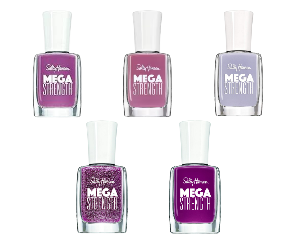 Sally Hansen Mega Strength Nail Polish Bundle (Purple)