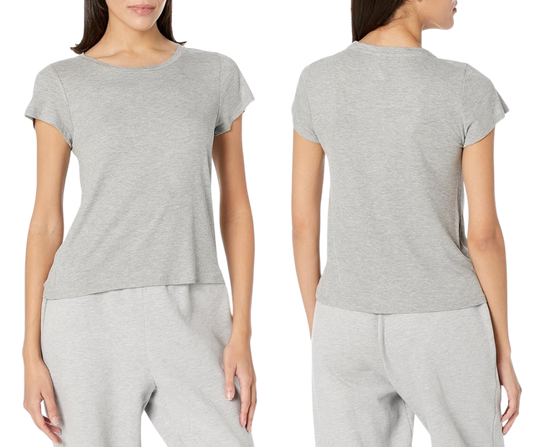 Steve Madden Women's Ribbed Short-Sleeve Sleep Tee Bundle of 2
